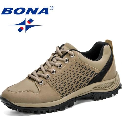 BONA 202 New Designers Sports Hiking Shoes Men Breathable Mountain Climbing Footwear Man Trekking Sneakers Classic Casual Boots