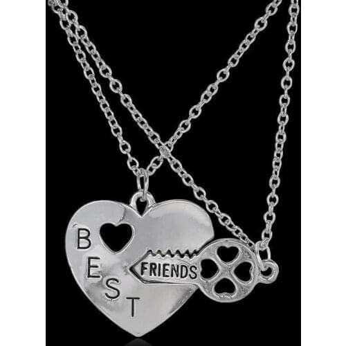 Best Friends Pendant Necklaces Fashion Heart Key Letters Friendship Necklaces