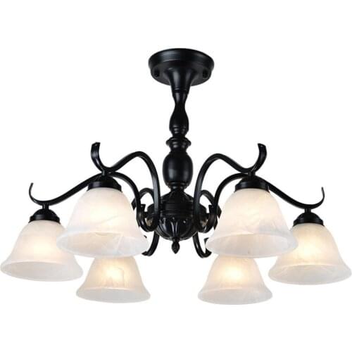 Simple Iron Study Room Ceiling Lamp Classic 3 Lights Glass Bedroom Ceiling Fixtures Restaurant Ceiling Light