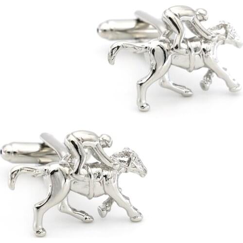 Mens Polo Players Cuff Links Copper Material Silver Color