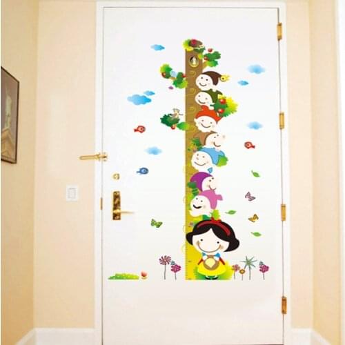 New Big 60*90CM Cartoon Princess Snow White and the Dwarfs Height Measurement Sticker for Kids