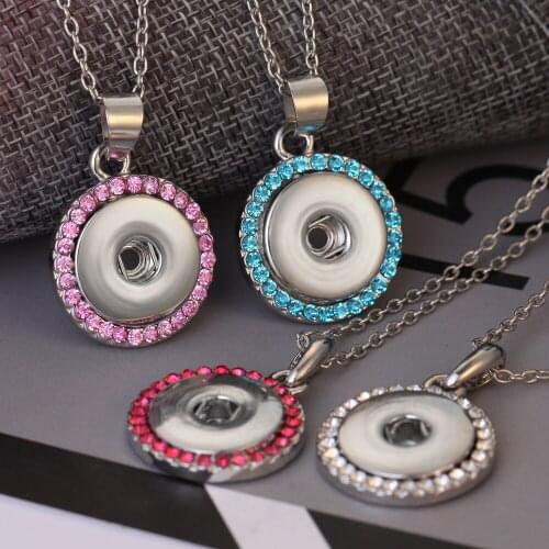 New Snap Jewelry Snap Button Necklaces 18mm 20mm Snap Pendant Necklace For Women Girls DIY Button Jewelry Gift