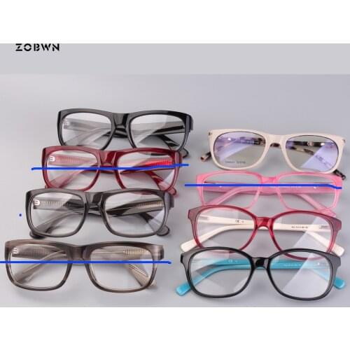 Mix wholesale retro eyeglasses women point man quadros glasses monturas de gafas Brand Retro Round Glasses Frame black red marca