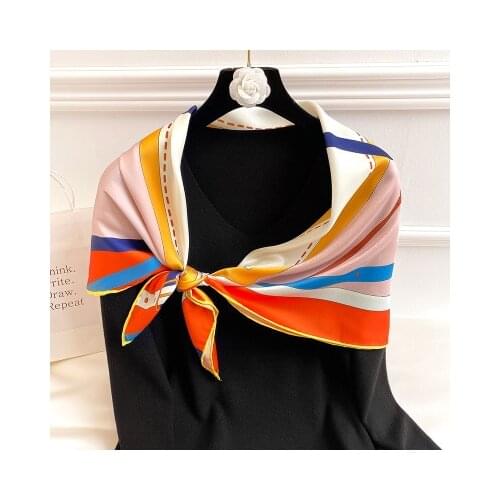 90*90cm Korean Style New Twill Weave Silk Large Square Scarf Womens Fashion Shawl Silk Scarf women