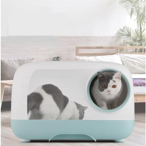 Fully Enclosed Pet Toilet Cat Bedpan Cat Litter Box Deodorant Cat Toilet With Shovel Large Capacity Cat Litter Tray Within 10KG