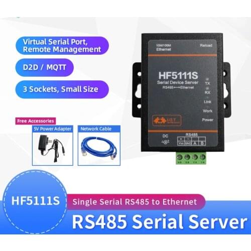 RS485 Serial to Ethernet Converter RS 485 to TCP/IP Ethernet Server Converter Module Support DHCP/DNS