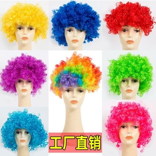 Manufacturers direct sale of Color Explosion head wig Cosplay clown wig annual meeting party headgear fans head