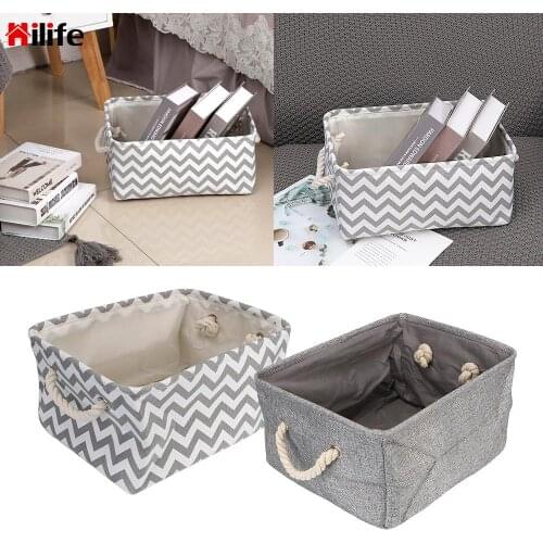 Folding Storage Basket Clothes Organizer Foldable Toys Laundry Baskets With Handle Bedroom Closet Linen Fabric Box
