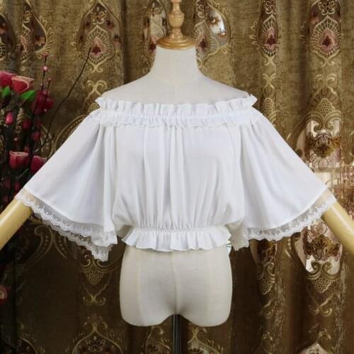 14 styles Sale Elegant Women Long Sleeve Chiffon Shirt Spring Autumn Sweet Lolita Lace Ruffles Round Neck Blouse Summer Tops