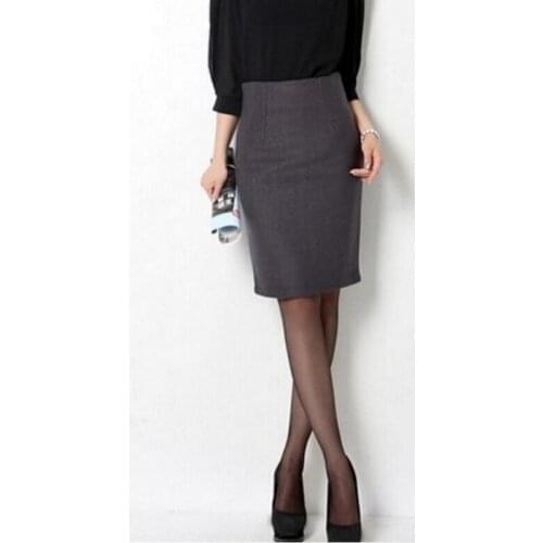New 2020 Women Autumn Winter Skirt Ol Office Woolen Skirt High Waist Pencil Skirt Black Gray Formal Skirts For Women S440