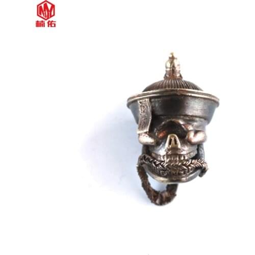 1PC One-Eyed Zombie Retro Brass Copper EDC Paracord Beads Lanyard Pendants Knife Beads Umbrella Rope Cord Necklace Bracelet Bead