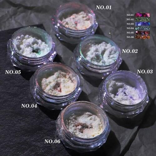 1 Pcs Auroras Effect Nail Glitter Powder Ice Penetration DIY Colorful Mirror Dust Nail Art Chrome Pigment Pro Nail Art Tool
