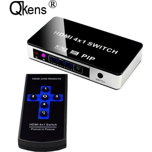 4K HDMI Switch 4x1 PIP Video Switcher Converter 4Kx2K +Remote+Adapter 4 in 1 out For TV BOX PS4 Laptop PC DVD to HDTV Projector