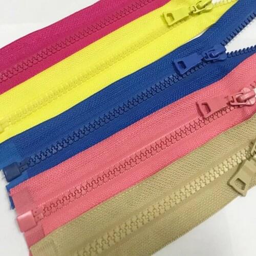 5# 3pcs 30/40/55/60/70/80/90cm Open-End Auto lock ECO Colorful Plastic Resin Zipper for Clothes Garment FCQ137