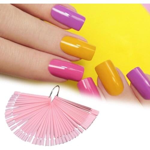 50Pcs Salon Nail Color Card Reusable Shaping Nails Transparent Manicure DIY Tips Polish Nail Art Tool