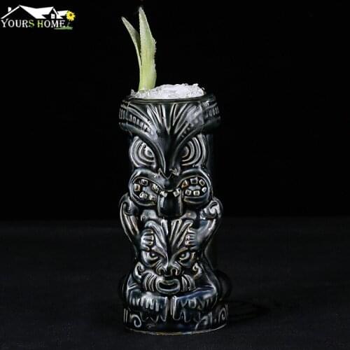 550ml Ceramic Tiki Mug Creative Porcelain Beer Wine Mug Cup Bar Tool