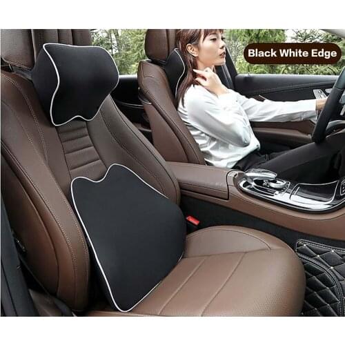 Car Headrest Pillow Neck Memory Lumbar Support Cotton Breathable Auto Neck Rest Headrest Cushion Seat Pillow Pillow Lumbar
