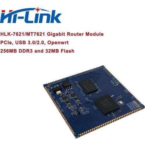 Free Shipping 2pcs/lot HLK-7621 10/100/1000Mbps Gigabit router module openwrt with USB 3.0/2.0