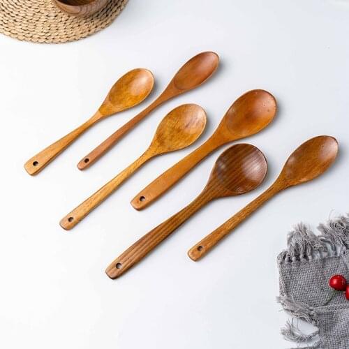Big Round Spoon with Long Handle, Old Japanese Style Wooden Spoon, Kitchen Utensils Spoon, Mixing Spoon, Rice Spoon