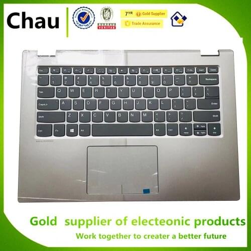 Chau New For Lenovo Flex 5-14 Yoga 520-14IKB Upper Case Palmrest Cover Keyboard With Keyboard Touchpad Silve AM1YM000170