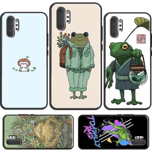 Kawaii Cute Frog For Samsung Galaxy S21 Ultra S20 FE S10 Plus S8 S9 S10E Phone Case For Note 20 10 9 Cover