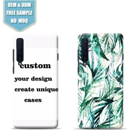Cyan-blue Leaves Phone Case Custom Print for Samsung A5 A6 A7 A8 For Samsung Series Full Wrap Printing Cases Drop ship support