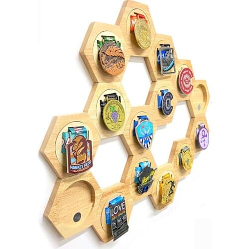 Raw Wood Household Medals Display Rack Wooden Storage Shelves Creatives Coin Medals Hanger Display Holder Home Decoration Crafts