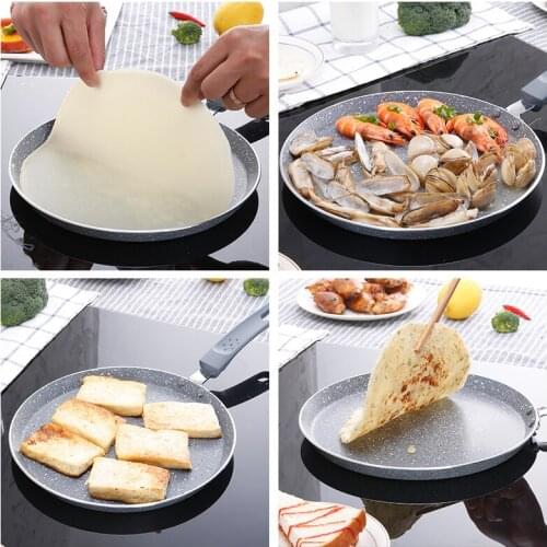 Smoke-free Stone Layer Fry Pan Non Stick Skillet Omelet Pan Al-Mn Alloy Bottom Cooking Pan 18cm 22cm 26CM 10 Inch