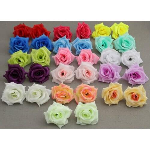 Hot Sale 10PCS 8CM Artificial Curling Roses Silk Flower Heads DIY Wedding Home Decoration Festive Accessories& Party Supplies