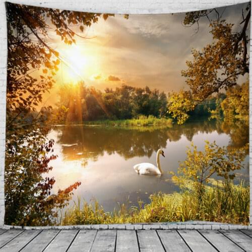 Beautiful Scenery Pictures Painting Wall Tapestry Hanging Flower Psychedelic Tapestry Wall Hanging Decor Halloween Deco