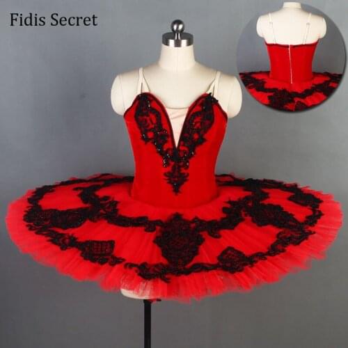 Red High Quality Lady Classical Professional Pancake Ballet Tutu,Stage Performance Costume for Ballerina Spanish Variation Roles