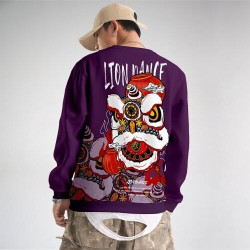 2020 Hot Sale Fashion Spring Autumn Male Casual Sweatshirts Mens Purple Pullovers Sweatshirt Top