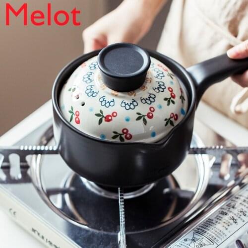 Small Milk Boiling Pot Ceramic Casserole Baby Baby Solid Food Boiled Milk Noodle Casserole Porridge Soup Korean Stew Pot Open