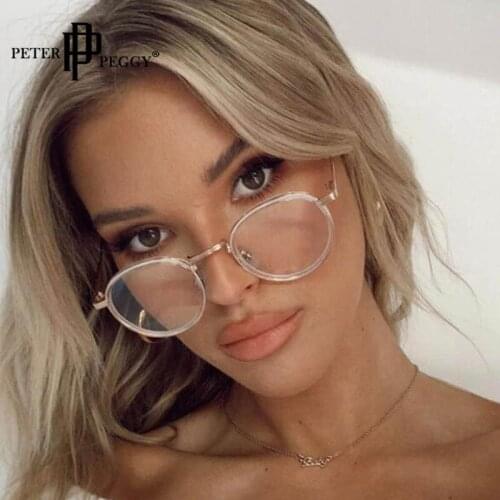 Fashion Brand Designer Small Round Metal Frame Glasses For Women 2021 Clear Optical Glasse Frame Transparent Lens Eyewear