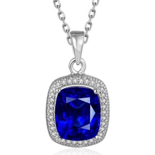 Garilina Trendy Jewelry Blue Austrian Crystal Silver Color Pendant Anniversary Necklace For Women P2097