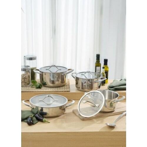 Emsan Yakamoz Induction Based 8 Piece Stainless Steel Stylish Cookware Set