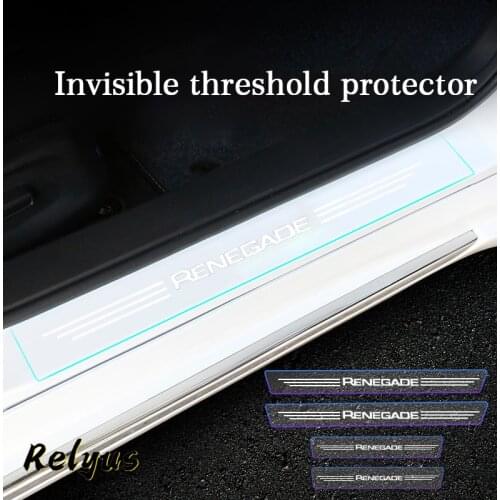Car Door Sill Stickers Protector Threshold Decoration Anti Scratch Transparent Film Protection For Jeep Renegade Accessories