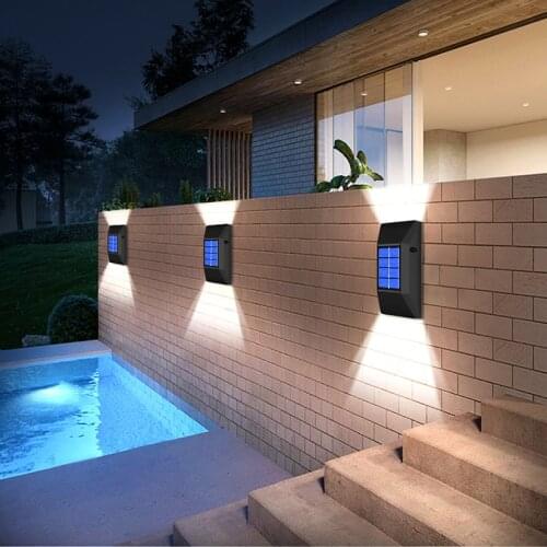 NEW IP65 Solar Wall Lamp LED Outdoor Waterproof Landscape Light Corridor Fence Lighting for Garden Courtyard Decorat Wall Lights