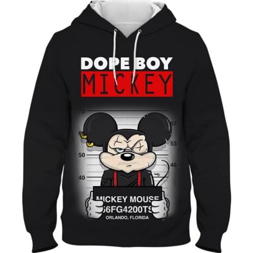 New Funny Mickey Mouse Hoodies Men Women Children Anime Sweatshirts Cool 3D Print Pullover Boy Girl Kids Fashion Casual Clothing