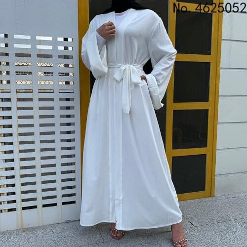 Open Kaftan Dubai Abaya Turkey Kimono Cardigan Islam Muslim Hijab Dress Jilbab Abayas For Women Robe Ete Caftan Islamic Clothing