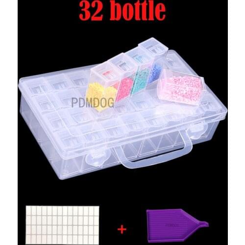 32/60/64 bottles of diamond painting cross stitch accessories tool box beads diamond portable container storage box