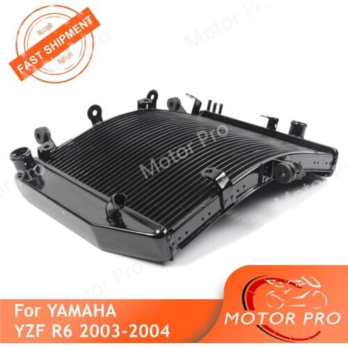 Radiator For Yamaha YZF R6 2003 2004 Cooling Cooler Motorcycle Replacement Accessories YZF-R6 03 04 Black