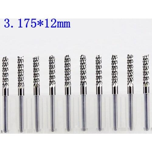 Tungsten carbide extended PCB strawberry cutter 3.175*12mm 10PCS CNC engraving wood router metal cutting tools tungsten carbide