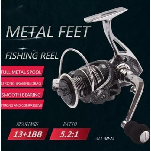 Spinning Reel Full Metal Wire Cup Fishing Lure Reel With Double Bearing Fishing Wheel Coil