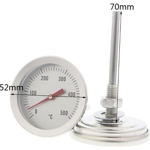 X7AB Grill Thermometer Barbecue Charcoal Pit Wood Smoker Thermometer Temperature Gauge Grill Pit Thermometer 0-500℃ Kitchen