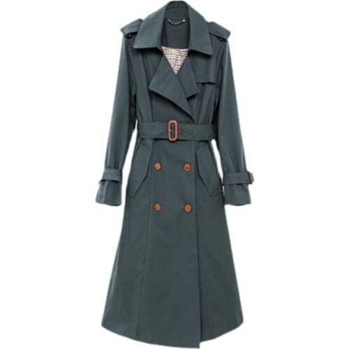 Spring Autumn Womens Trench Coats New Arrivals OL Large Size Female Windbreaker With Belt Trendy Loose Lady Overcoats Mujer