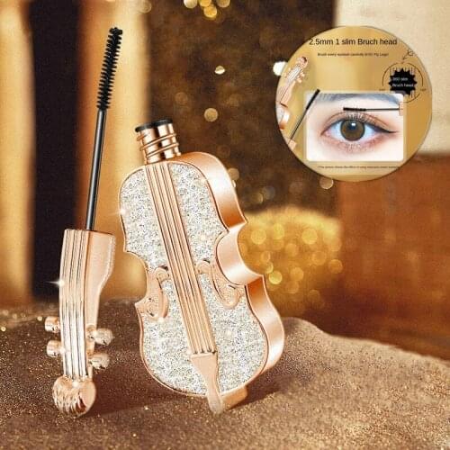 Violin Slim Mascara Thick Small Brush Head Waterproof and Not Dizzy Mascara Mini Mascara Curly Cosmetiquera Lashes Black Mascara