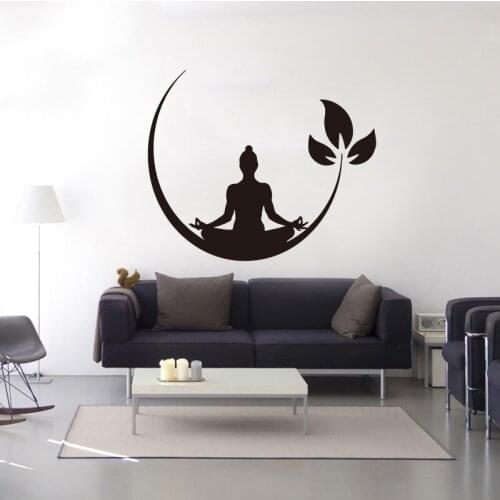 Neue Design Home Art Deco Buddha Mond Vinyl Wand Aufkleber Abnehmbare Aufkleber Carving Aufkleber Bunte Haus