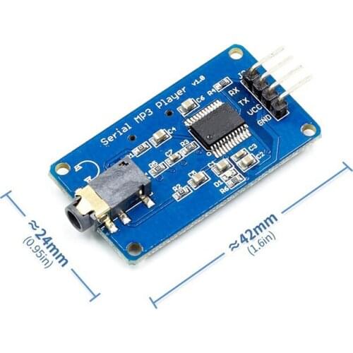 YX5300 MP3 Music Player Module UART TTL Serial Control For MP3/WAV Micro SD/SDHC Card Support