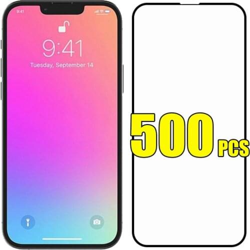 500pcs Tempered Glass Full Coverage Cover Curved Screen Protector Film Guard For iPhone 12 Mini 11 Pro Max XS XR X 8 7 6 Plus SE